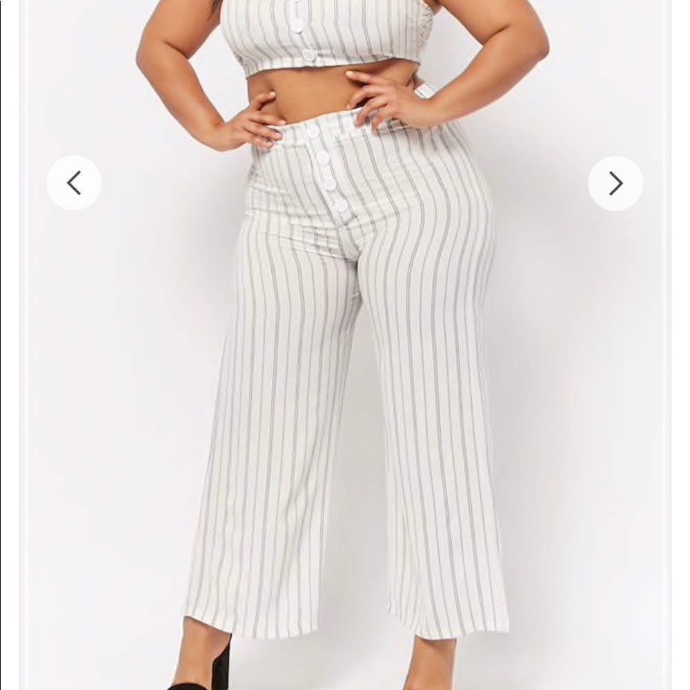 Plus size Wide leg striped pants